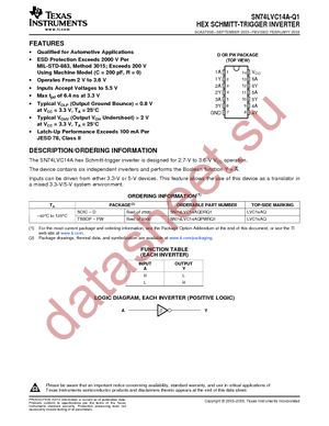 SN74LVC14AQPWRQ1 datasheet  